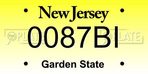 0087BI New Jersey License Plate