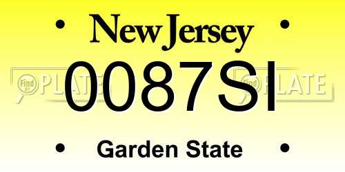 0087SI New Jersey License Plate