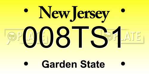 008TS1 New Jersey License Plate