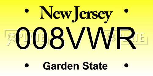 008VWR New Jersey License Plate