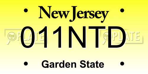 011NTD New Jersey License Plate