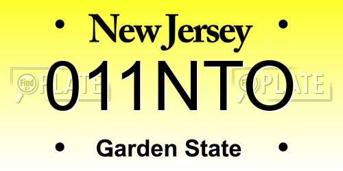 011NTO New Jersey License Plate