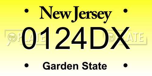 0124DX New Jersey License Plate