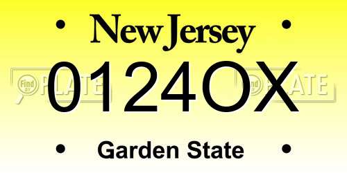 0124OX New Jersey License Plate