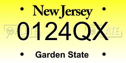 0124QX New Jersey License Plate