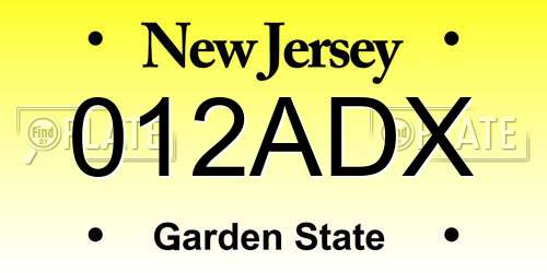 012ADX New Jersey License Plate