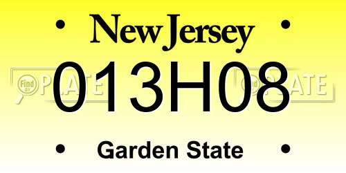 013H08 New Jersey License Plate