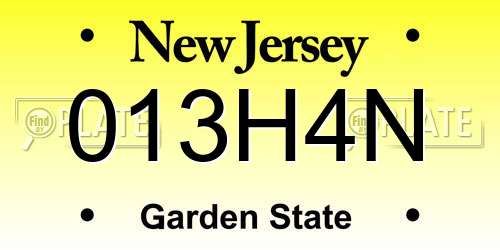 013H4N New Jersey License Plate