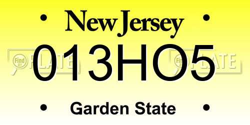 013HO5 New Jersey License Plate