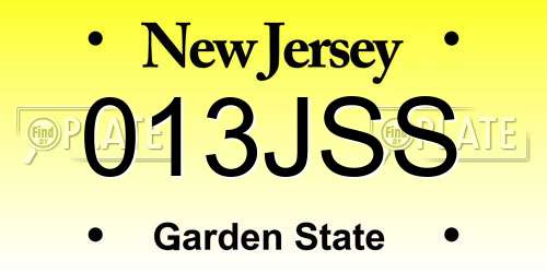 013JSS New Jersey License Plate