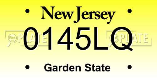 0145LQ New Jersey License Plate