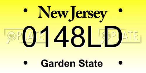 0148LD New Jersey License Plate