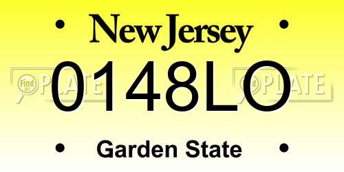 0148LO New Jersey License Plate