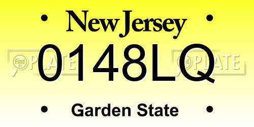 0148LQ New Jersey License Plate