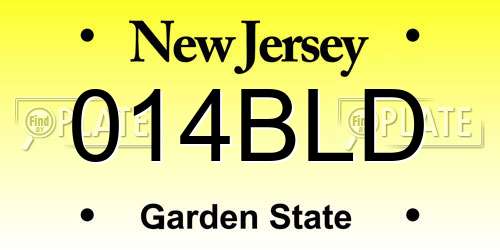 014BLD New Jersey License Plate