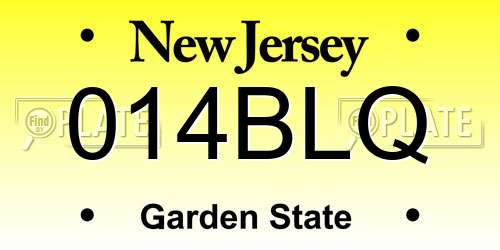 014BLQ New Jersey License Plate