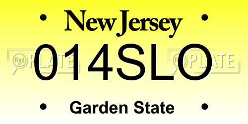 014SLO New Jersey License Plate