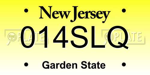 014SLQ New Jersey License Plate