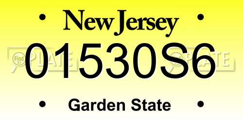 01530S6 New Jersey License Plate