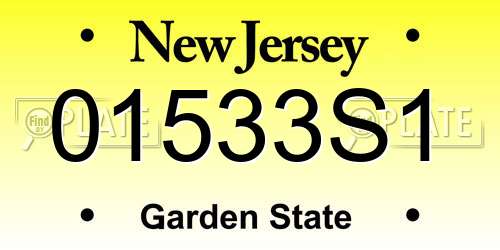 01533S1 New Jersey License Plate