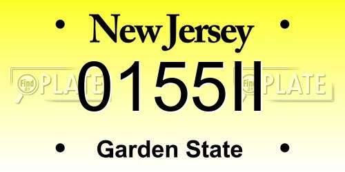 0155II New Jersey License Plate