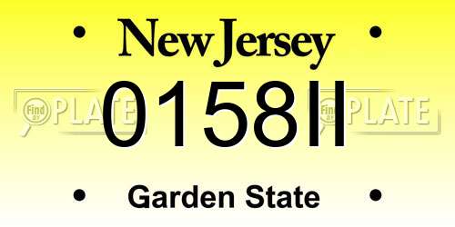 0158II New Jersey License Plate
