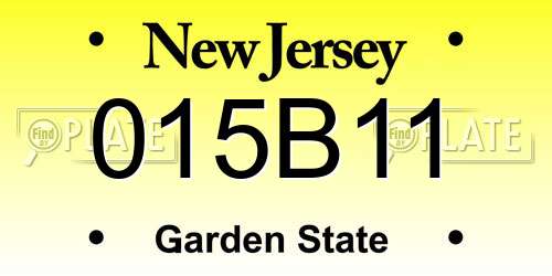015B11 New Jersey License Plate