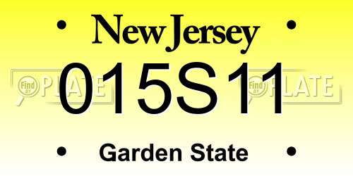 015S11 New Jersey License Plate