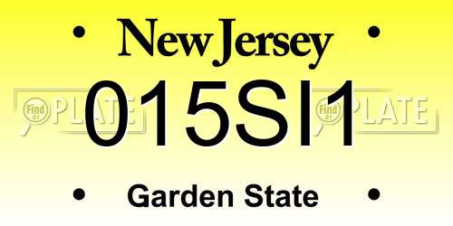 015SI1 New Jersey License Plate