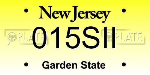 015SII New Jersey License Plate