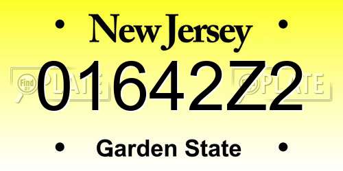 01642Z2 New Jersey License Plate