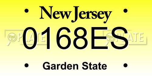 0168ES New Jersey License Plate