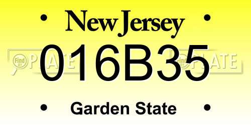 016B35 New Jersey License Plate
