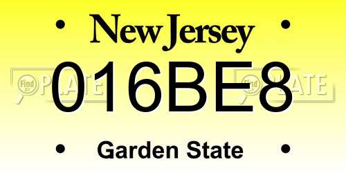 016BE8 New Jersey License Plate