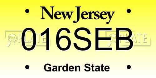 016SEB New Jersey License Plate