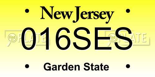 016SES New Jersey License Plate