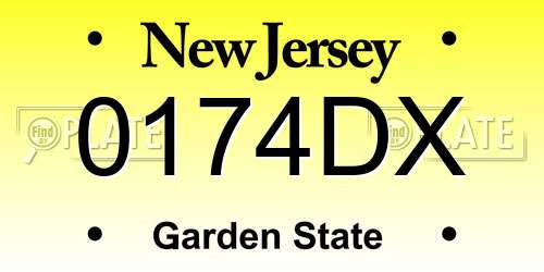0174DX New Jersey License Plate