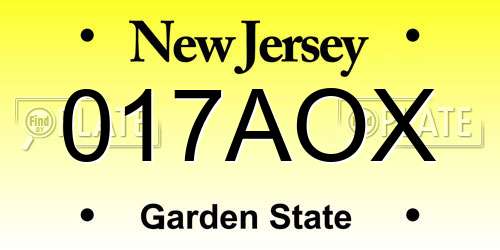017AOX New Jersey License Plate