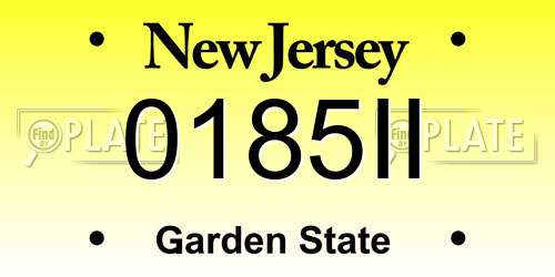 0185II New Jersey License Plate