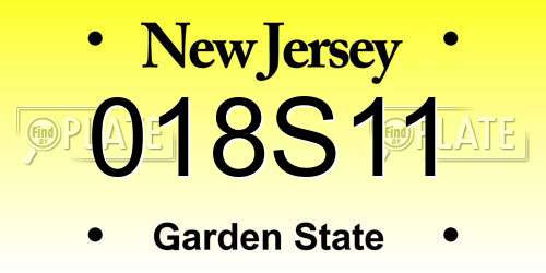 018S11 New Jersey License Plate