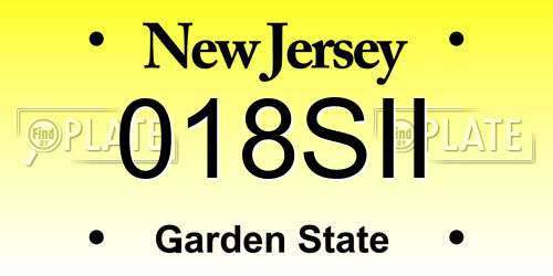 018SII New Jersey License Plate