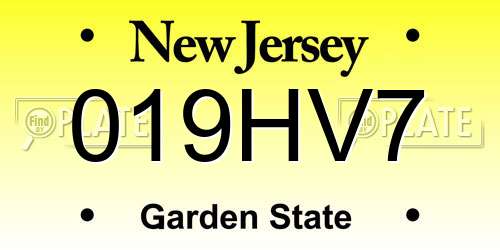 019HV7 New Jersey License Plate