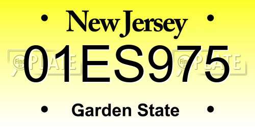01ES975 New Jersey License Plate
