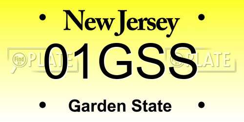 01GSS New Jersey License Plate
