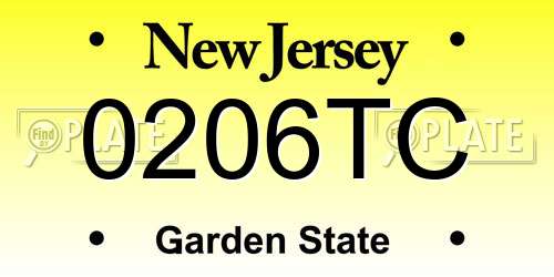 0206TC New Jersey License Plate