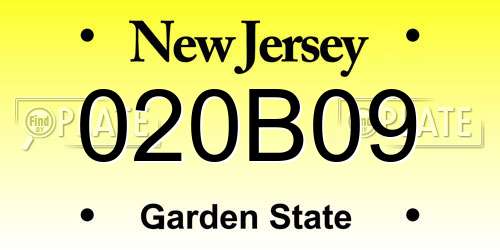 020B09 New Jersey License Plate