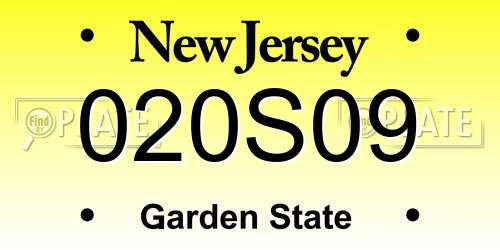 020S09 New Jersey License Plate
