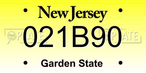 021B90 New Jersey License Plate