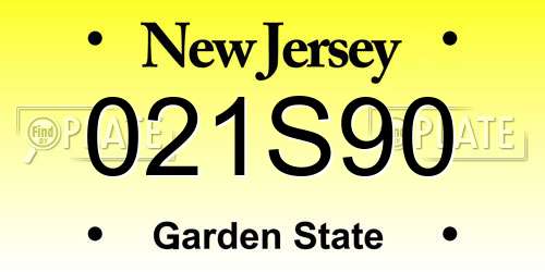 021S90 New Jersey License Plate