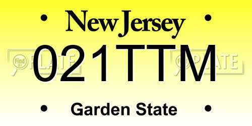 021TTM New Jersey License Plate